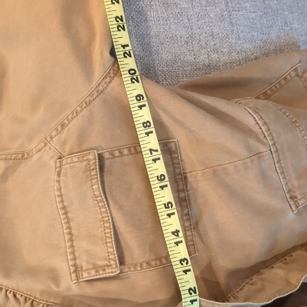 Free People Ruffled Military Jacket Tan Size Large 100% Cotton - Picture 11 of 16